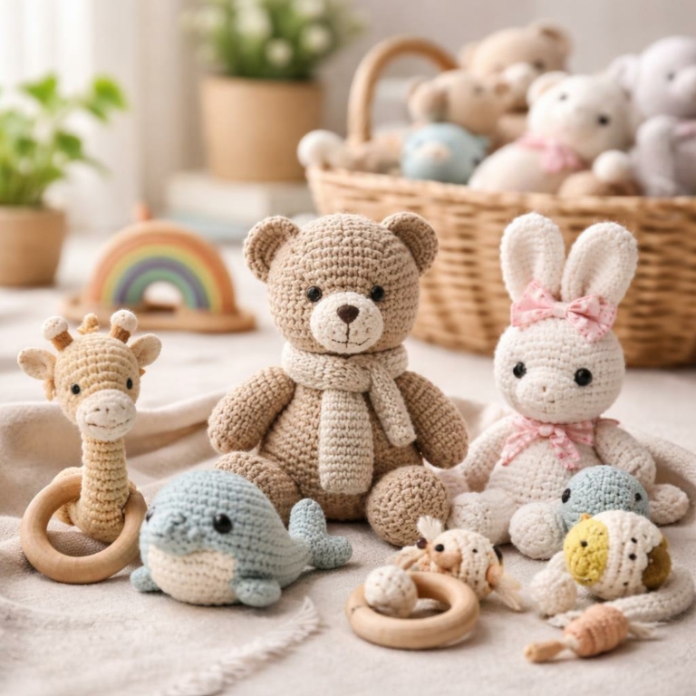 10 modèles gratuits de jouets au crochet pour bébé — mignons, sûrs et faciles